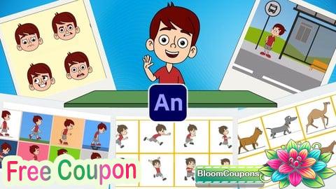 100% Free Coupon Master 2D Character Animation in Adobe Animate-Advance Level