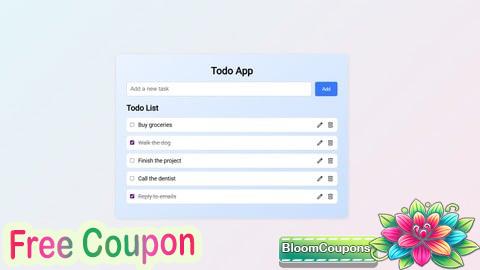 100% Free Coupon Todo App Project: Learn JavaScript, HTML & CSS Step by Step